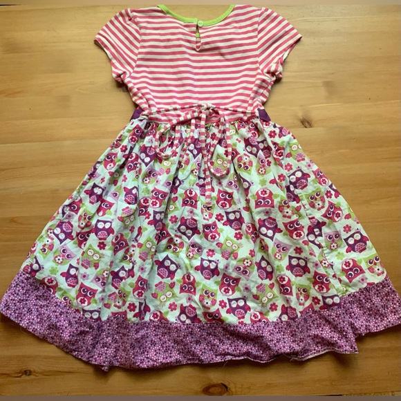 Girls Casual Owl Print Dress - Picture 8 of 14